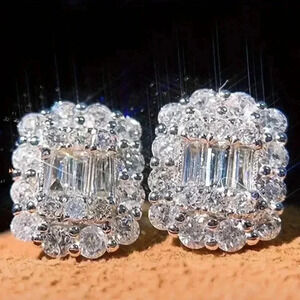 Elegant Silver Crystal Earrings